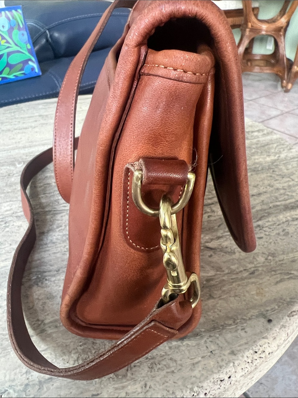 Coach Brown Leather Turnlock Crossbody Bag - Picture 5 of 10